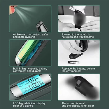 High-Precision Portable Alcohol Tester Rechargeable Breathalyzer With LCD Display, C07