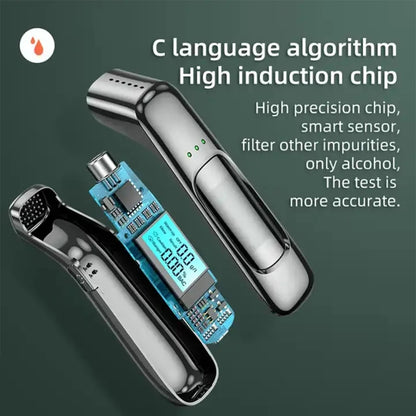 High-Precision Portable Alcohol Tester Rechargeable Breathalyzer With LCD Display, C07