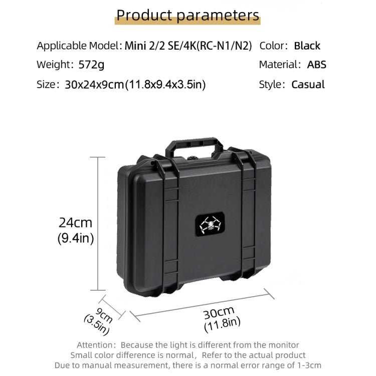 For DJI Mini 4K / Mini 2 SE / Mini 2 Suitcase Explosion-Proof Box Compatible With RC-N1 / N2, RC-N1 / N2 Black