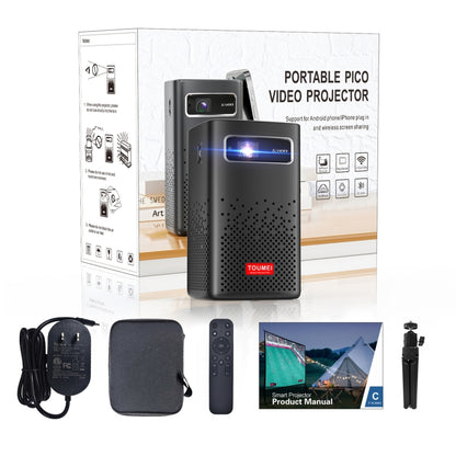 TOUMEI C900 Projecteur de musique domestique 4K HD portable d'extérieur avec batterie intégrée, prise US, prise EU, prise UK