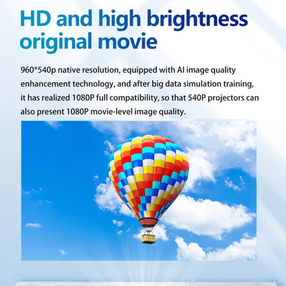 TOUMEI C900 Projecteur de musique domestique 4K HD portable d'extérieur avec batterie intégrée, prise US, prise EU, prise UK