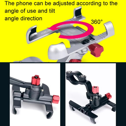 PROMEND Aluminum Alloy Cell Phone Holder Adjustable Angle Rotating Motorcycle Navigation Support, SJJ-299B Handlebar Stand Black, SJJ-299B Handlebar Stand Titanium Color, SJJ-299B Handlebar Stand Silver, SJJ-299E Rear View Mirror Titanium Color        ...