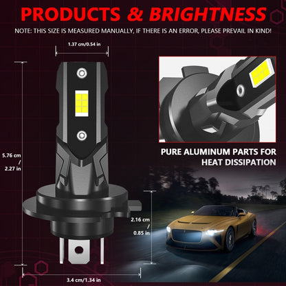 Car Universal Direct Plug LED Headlight Retrofit Bulb, H7