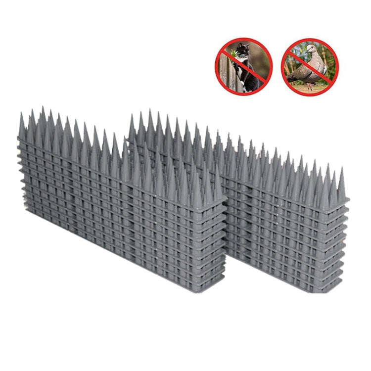20 pièces/boîte, 30 cm, 3 rangées de pointes, pics en plastique répulsifs pour oiseaux, pics anti-vol pour oiseaux et chats, noir, marron, gris