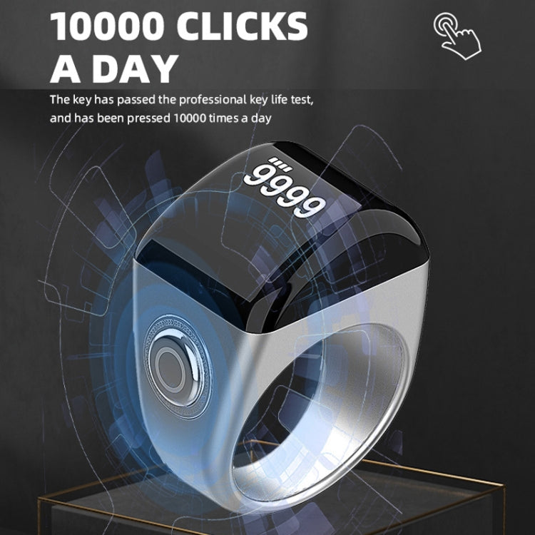 Equantu Smart Bluetooth Finger Counter Muslim Prayer Time Reminder Ring, Gold 18mm, Black 18mm, Silver 18mm, Gold 20mm, Black 20mm, Silver 20mm, Gold 22mm, Black 22mm, Silver 22mm