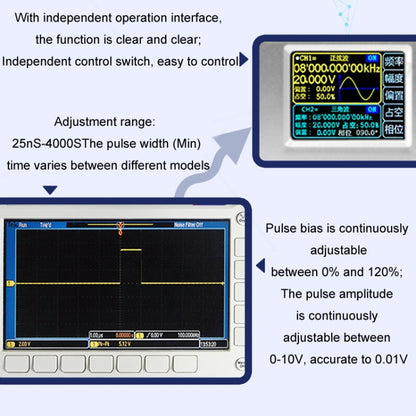 JUNTEK Programmable Dual-Channel DDS Function Arbitrary Waveform Signal Generator, 15MHz, 30MHz, 40MHz, 50MHz, 60MHz