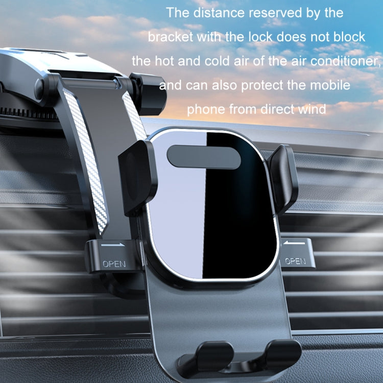 Car Suction Cup Dashboard Automatic Lock Mobile Phone Holder, Glossy Telescopic Base, Glossy Waterfall Base, Brushed Telescopic Base, Brushed Waterfall Base, Black Air Outlet, Orange Air Outlet, Black Telescopic, Orange Telescopic, Black Waterfall     ...