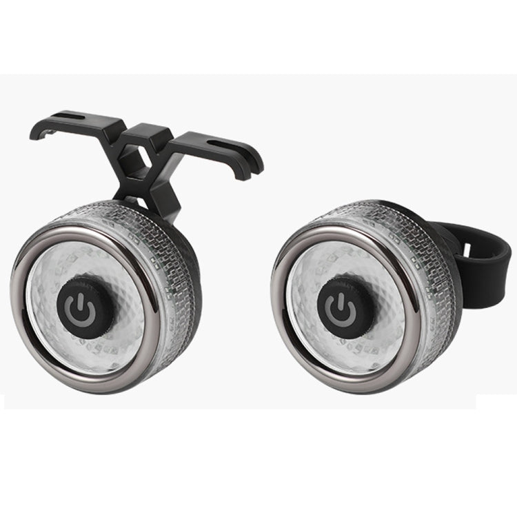 Round Bicycle Intelligent Induction Brake Taillight Night Riding Warning Light, Dual Bracket Model
