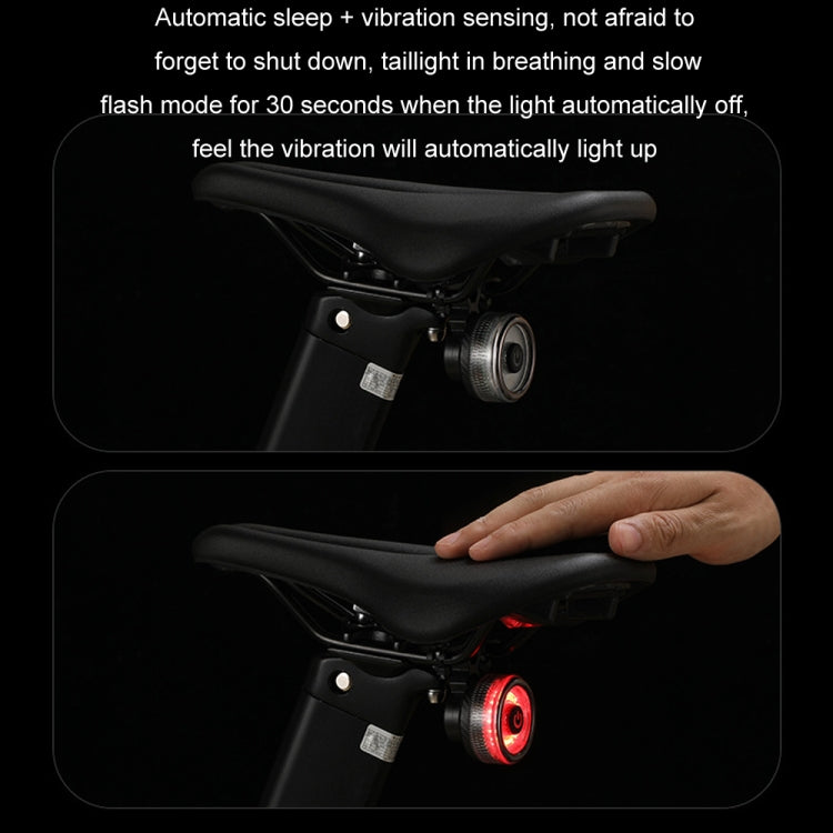 Round Bicycle Intelligent Induction Brake Taillight Night Riding Warning Light, Dual Bracket Model