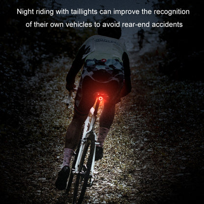 Round Bicycle Intelligent Induction Brake Taillight Night Riding Warning Light, Dual Bracket Model