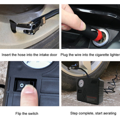 Gonfleur de pneu de voiture 12V en métal avec manomètre électrique