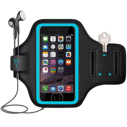 Mobile Phone Armband With Adjustable Strap & Key Pocket, Medium Silver, Medium Blue, Medium Rose Red, Large Silver, Large Blue, Large Rose Red