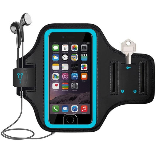 Mobile Phone Armband With Adjustable Strap & Key Pocket, Medium Silver, Medium Blue, Medium Rose Red, Large Silver, Large Blue, Large Rose Red
