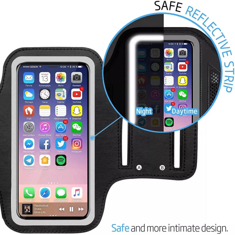 Mobile Phone Armband With Adjustable Strap & Key Pocket, Medium Silver, Medium Blue, Medium Rose Red, Large Silver, Large Blue, Large Rose Red