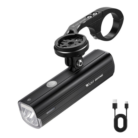 WEST BIKING Bicycle High Lumen Type-C Aluminum Alloy Headlight, Light Without Holder, Light + Aluminum Alloy Computer Holder, Light + Carbon Fiber Integrated Handlebar Computer Holder, Light + Aluminum Alloy Integrated Handlebar Computer Holder