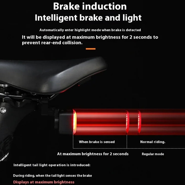 ESLNF Bicycle Tail Light Mountain Bike Smart Brake Sensor Auto Switch Waterproof Warning Lamp, Cushion Mount, Seatpost Mount