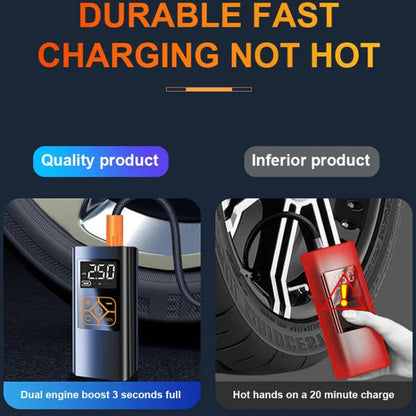 Pompe à air intelligente portable mini-pneu de voiture, filaire, filaire+sac de rangement