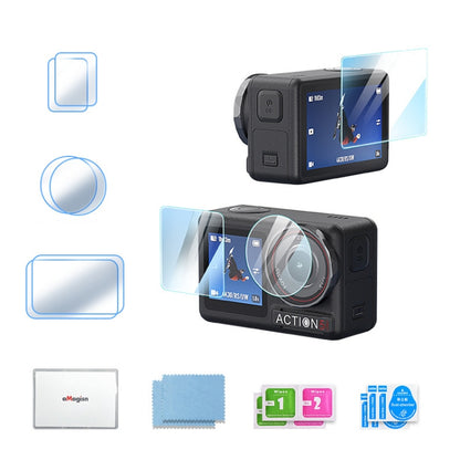For DJI Osmo Action 5 Pro aMagisn 9H Hardness Tempered Glass Set, Package A, Package B