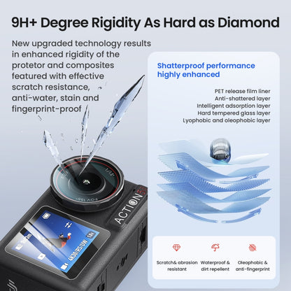 For DJI Osmo Action 5 Pro aMagisn 9H Hardness Tempered Glass Set, Package A, Package B