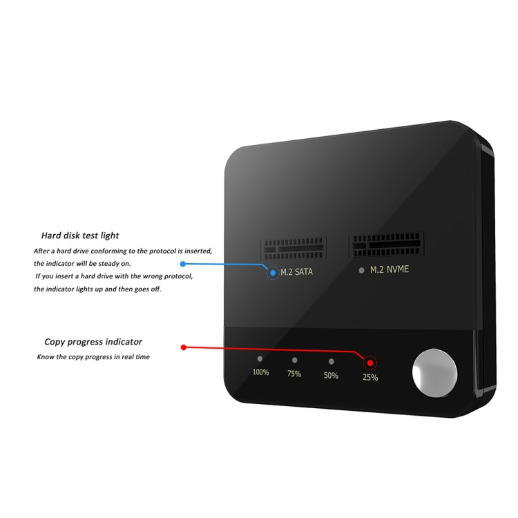 SSD Copy Machine M.2 SATA/NVME Mutual Copy Clone Online Read / Write HDD Enclosure, DK302