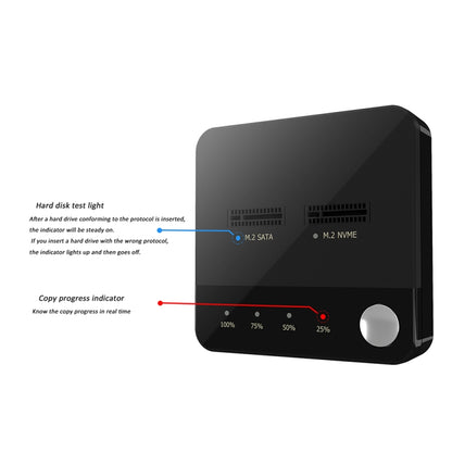 SSD Copy Machine M.2 SATA/NVME Mutual Copy Clone Online Read / Write HDD Enclosure, DK302