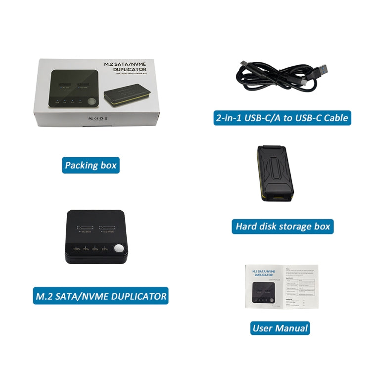 SSD Copy Machine M.2 SATA/NVME Mutual Copy Clone Online Read / Write HDD Enclosure, DK302
