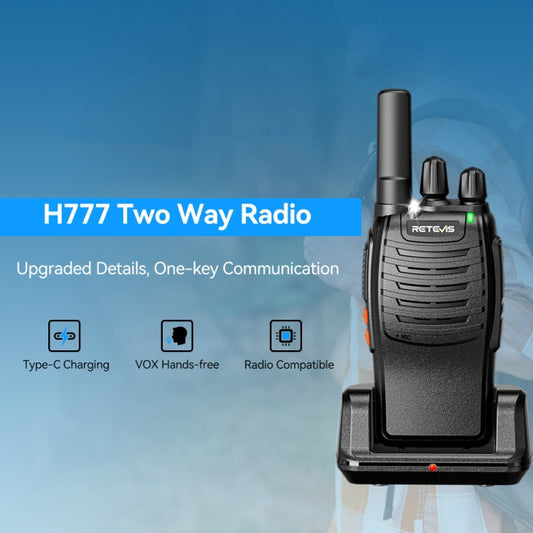 RETEVIS H777 16 Channels Compact Portable Handheld Walkie Talkie With Charging Base, PMR, FRS, 1pair PMR, 1pair FRS