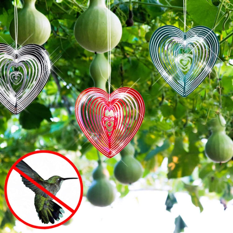 Carillon éolien d'extérieur en forme de cœur, répulsif anti-oiseaux, décoration de jardin, attrape-oiseaux