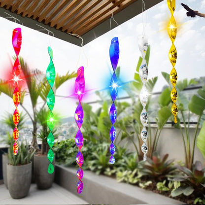 Répulsif d'oiseaux laser en spirale de 30 cm, bâton réfléchissant au vent, décoration de jardin de balcon de verger, 10 pièces/ensemble, 12 pièces/ensemble