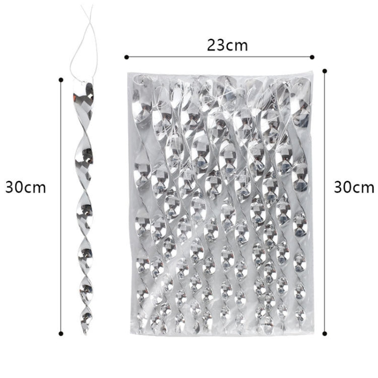 Répulsif d'oiseaux laser en spirale de 30 cm, bâton réfléchissant au vent, décoration de jardin de balcon de verger, 10 pièces/ensemble, 12 pièces/ensemble