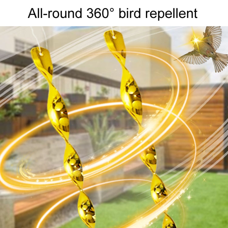 Répulsif d'oiseaux laser en spirale de 30 cm, bâton réfléchissant au vent, décoration de jardin de balcon de verger, 10 pièces/ensemble, 12 pièces/ensemble