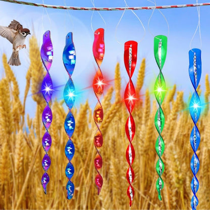 Répulsif d'oiseaux laser en spirale de 30 cm, bâton réfléchissant au vent, décoration de jardin de balcon de verger, 10 pièces/ensemble, 12 pièces/ensemble