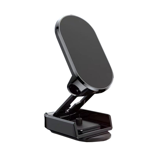Support de téléphone magnétique pliable D11 pour voiture, rotatif, pour tableau de bord, support de navigation adhésif, noir brillant, argent brillant
