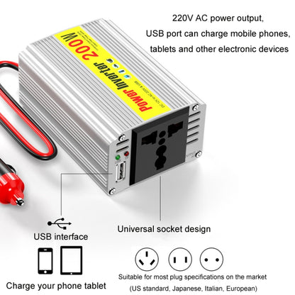 200W Modified Sine Wave Inverter Car Mobile Phone 2.1A Universal Power Supply, 12 To 220V, 12 To 110V