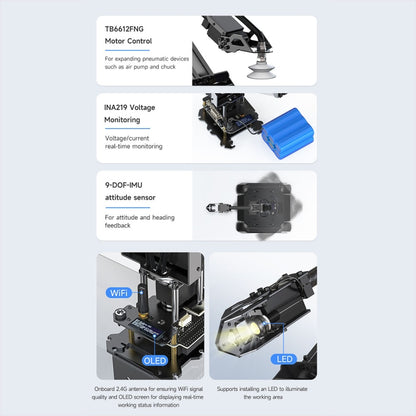Kit de bras robotique de bureau Waveshare 25118 RoArm-M2-S, basé sur ESP32, 4-DOF, prise US, prise UK, prise EU