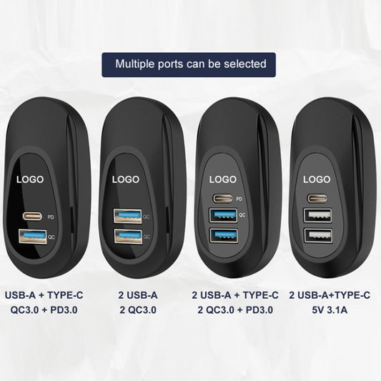 Cargador USB de carga rápida para manillar de autobús de 12-24 V, 2U QC+QC