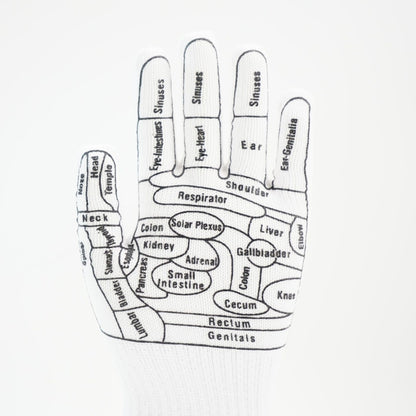 English Hand Massage Gloves Acupuncture Point Palm Reflex Zone Meridian Physical Therapy Gloves, Average