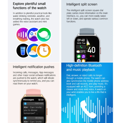 Blood Oxygen / Sleep / Heart Rate Health Monitoring Smart Watch Square Sports Watch, Black, Pink, Silver Gray