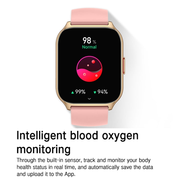 Blood Oxygen / Sleep / Heart Rate Health Monitoring Smart Watch Square Sports Watch, Black, Pink, Silver Gray