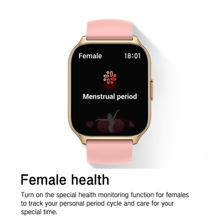 Blood Oxygen / Sleep / Heart Rate Health Monitoring Smart Watch Square Sports Watch, Black, Pink, Silver Gray