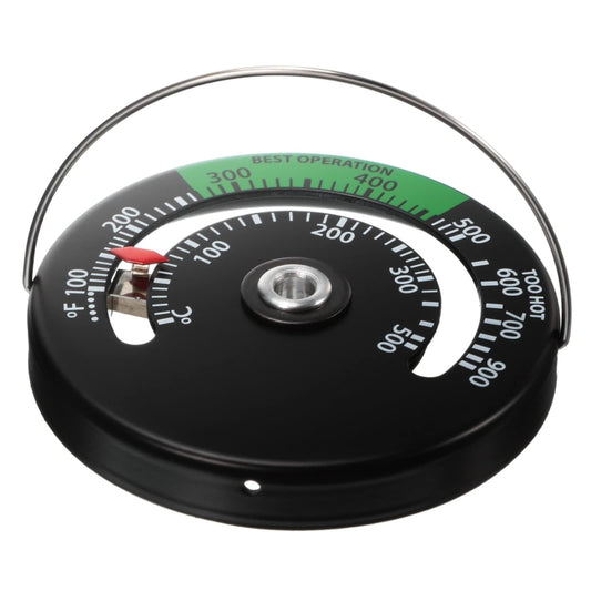 Magnetic Fireplace Thermometer Temperature Monitor, Black
