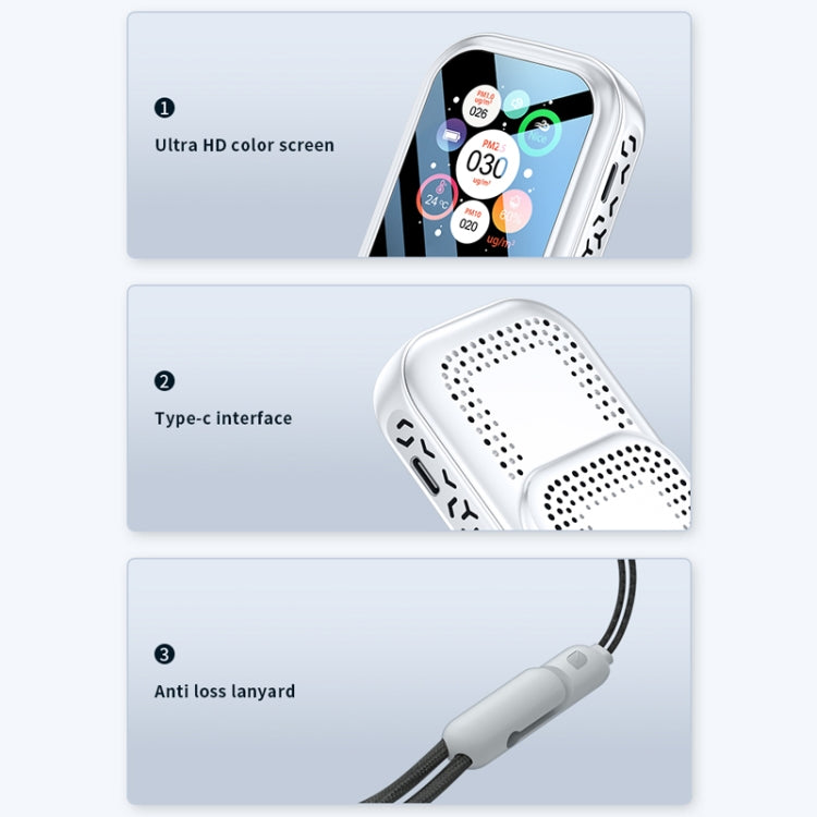 Haze Dust Air Quality Temperature Humidity Detector, D9 White, D9 Black