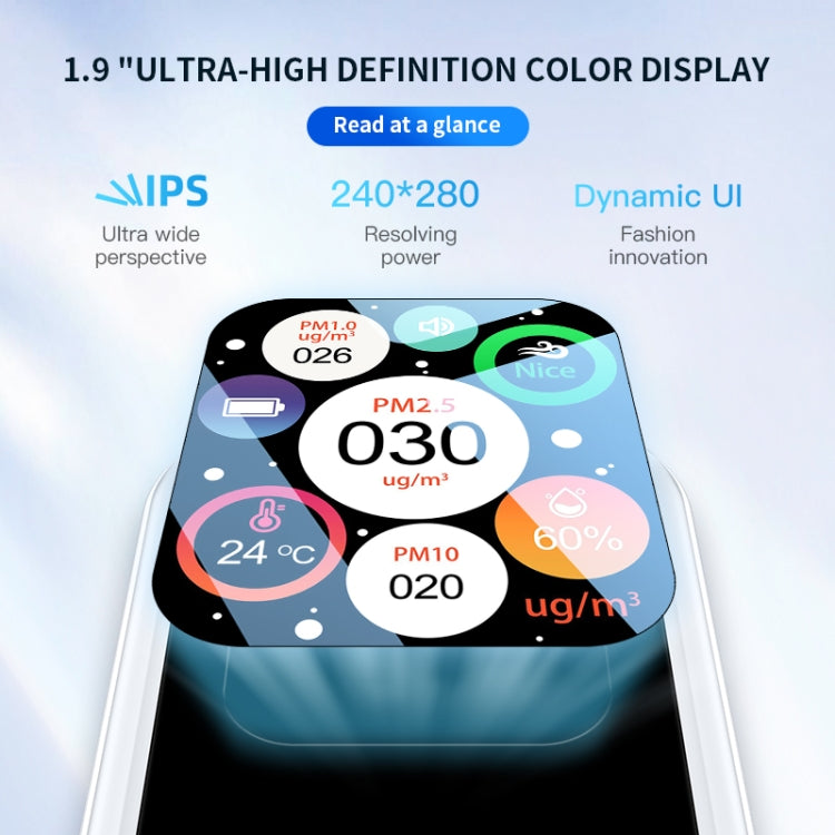 Haze Dust Air Quality Temperature Humidity Detector, D9 White, D9 Black