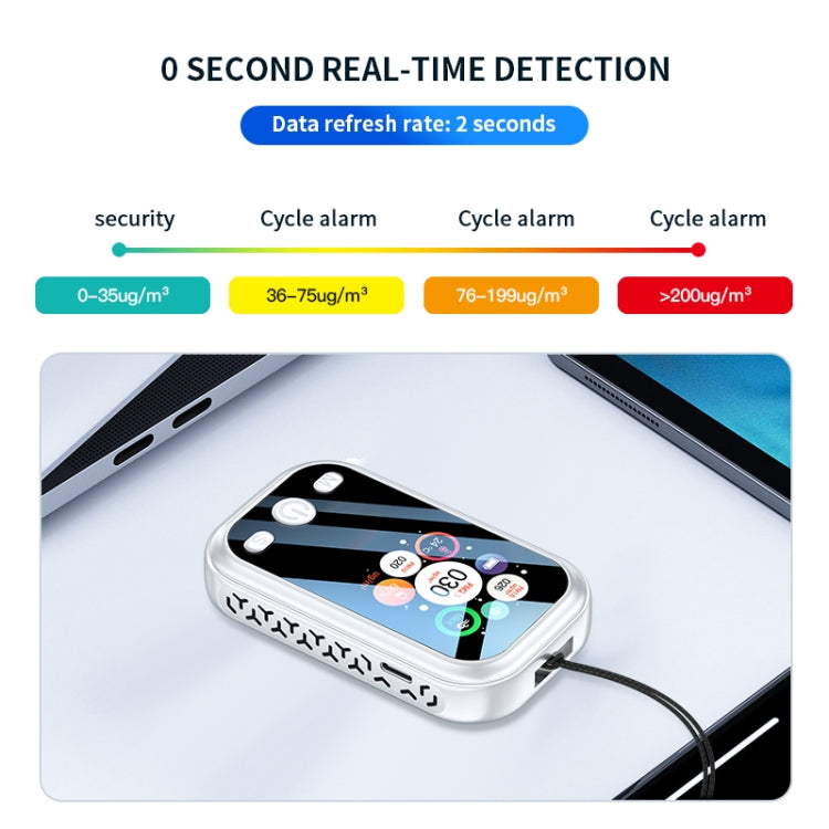 Haze Dust Air Quality Temperature Humidity Detector, D9 Black, D9 White