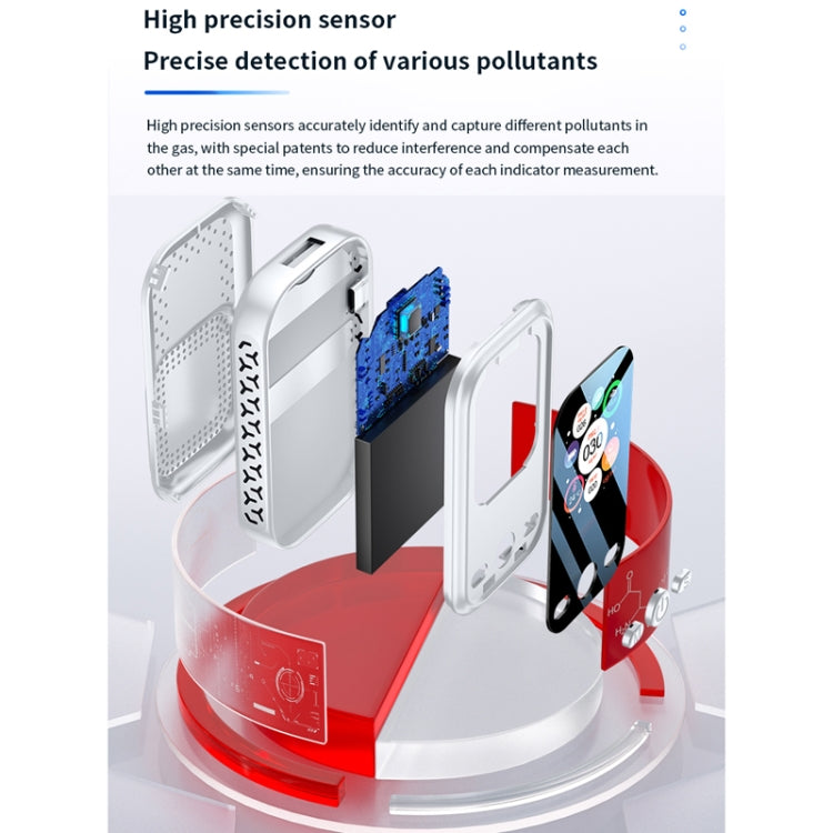 Haze Dust Air Quality Temperature Humidity Detector, D9 White, D9 Black