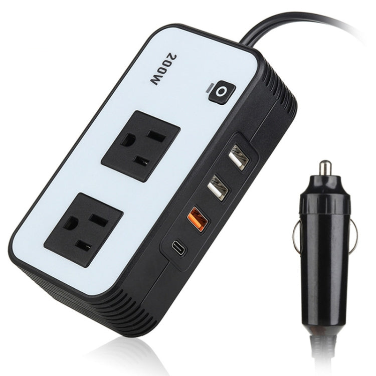 200W Car Inverter Vehicle Plug Power Converter, US Plug - ORIWHIZ Power ...