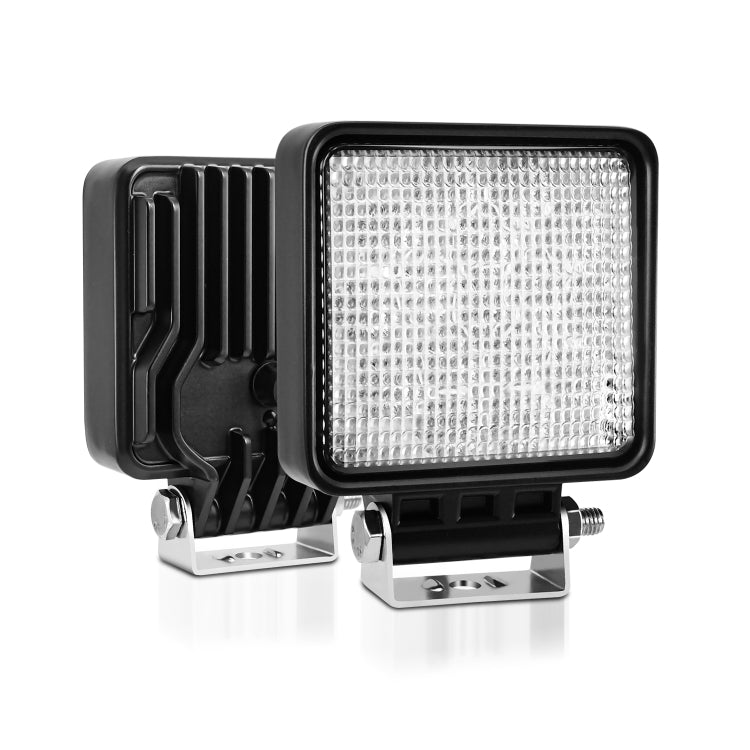 14W 9-30V 4 Inch Mixed Luminous Square Floodlight With Wire Set, X2 Square