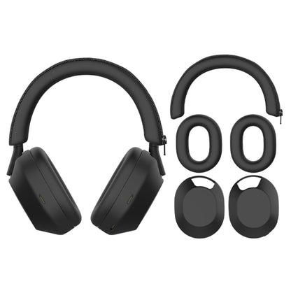 For Sony WH-1000XM5 Bluetooth Headset + Headband + Earmuff Protective Cover, 3-in-1 Black, 3-in-1 White, 3-in-1 Red, 3-in-1 Dark Blue, 3-in-1 Beige