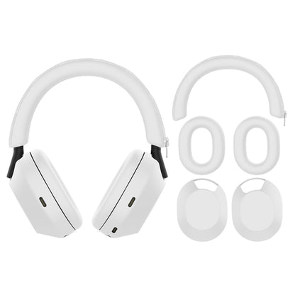 For Sony WH-1000XM5 Bluetooth Headset + Headband + Earmuff Protective Cover, 3-in-1 Black, 3-in-1 White, 3-in-1 Red, 3-in-1 Dark Blue, 3-in-1 Beige