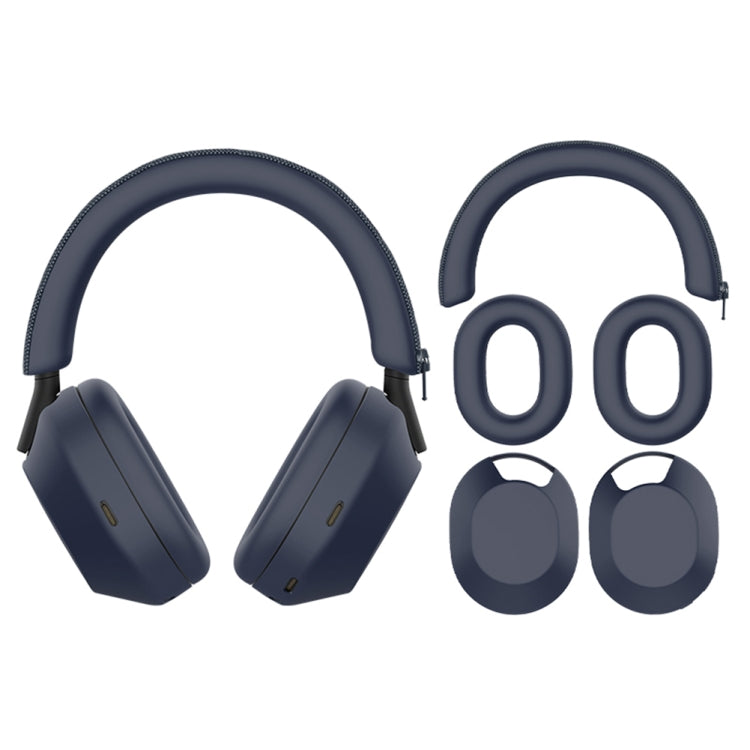 For Sony WH-1000XM5 Bluetooth Headset + Headband + Earmuff Protective Cover, 3-in-1 Black, 3-in-1 White, 3-in-1 Red, 3-in-1 Dark Blue, 3-in-1 Beige